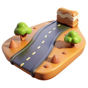 elegant artistic Country Road Cutout with Winding Path png