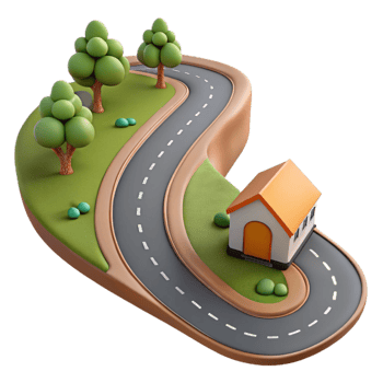 elegant classic Country Road Cutout with Winding Path genuine png