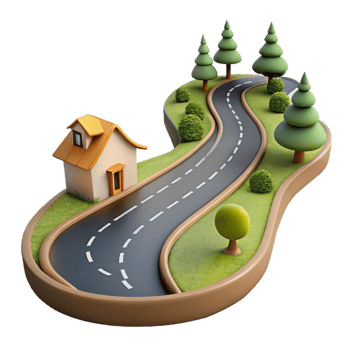 impressive vintage Country Road Cutout with Winding Path original png