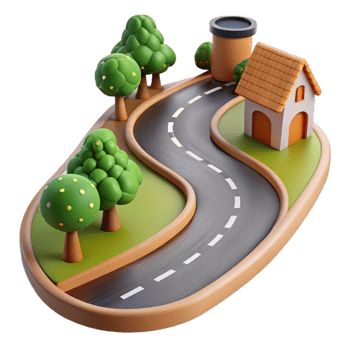 wonderful creative Country Road Cutout with Winding Path png