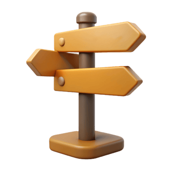 serene rustic Country Road Sign Post Isolated with Directional Arrows premium png