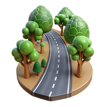 vibrant rustic Country Road Transparent with Trees original png