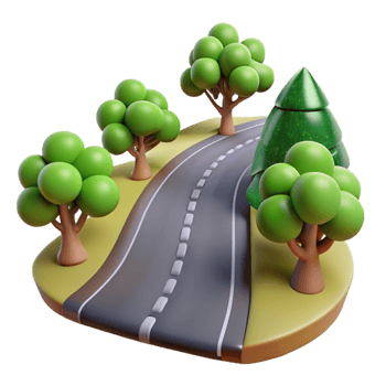 vibrant vintage Country Road Transparent with Trees professional png