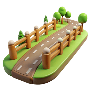 serene classic Country Road with Fence Transparent Background detailed png