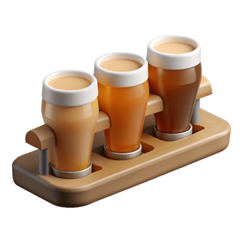 impressive abstract Craft Beer Flight with Descriptions Transparent Background premium png