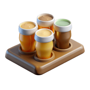 extraordinary contemporary Craft Beer Flight with Descriptions Transparent Background authentic png