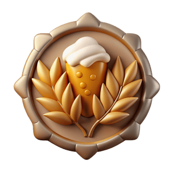 serene contemporary Craft Beer Logo Template with Wheat Design Isolated png
