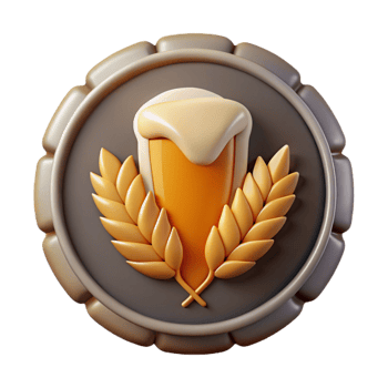 dramatic traditional Craft Beer Logo Template with Wheat Design Isolated png