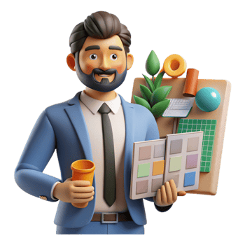 extraordinary traditional Creative Director with Team and Mood Board Cutout authentic png