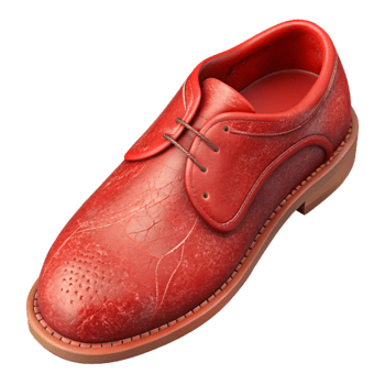 extraordinary abstract Crimson Red Leather Shoe Side View Isolated professional png