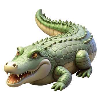 serene classic Crocodile Basking in Sun Isolated authentic png