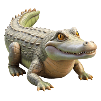 impressive contemporary Crocodile Basking in Sun Isolated png