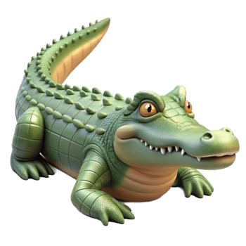 serene rustic Crocodile Basking in Sun Isolated png