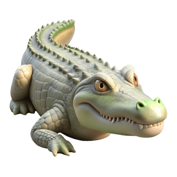 elegant modern Crocodile Basking in Sun Isolated high quality png