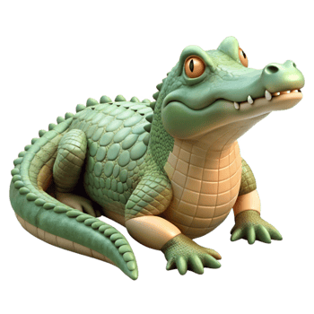 impressive vintage Crocodile Basking in Sun Isolated exclusive png