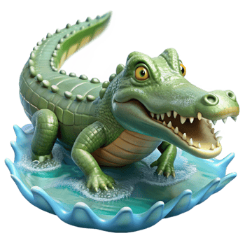 stunning contemporary Crocodile Emerging From Water Transparent Cutout png