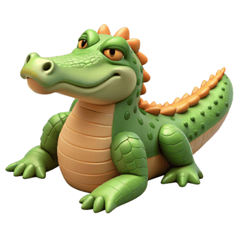 magnificent creative Crocodile Sunbathing Isolated exclusive png