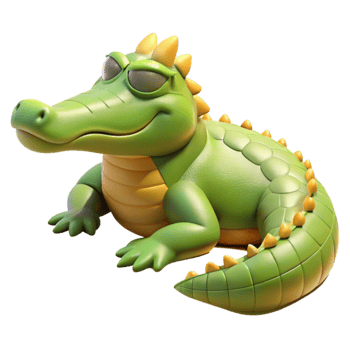 extraordinary artistic Crocodile Sunbathing Isolated premium png
