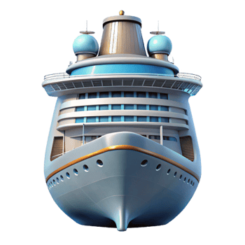 stunning minimalist Cruise Ship at Sea Transparent Background authentic png