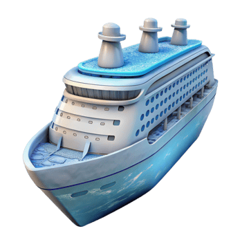 stunning vintage Cruise Ship at Sea Transparent Background original png