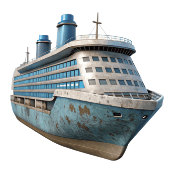 stunning artistic Cruise Ship Side View Isolated original png
