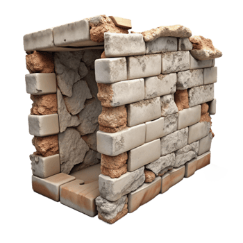 stunning vintage Crumbling Wall Section Transparent Background Isolated genuine png