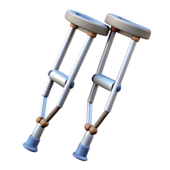 serene rustic Crutches Medical Aid Side View Transparent Background exclusive png