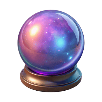 magnificent artistic Crystal Ball with Glowing Aura Isolated Element original png