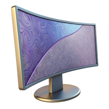 elegant contemporary Curved Monitor with Thin Bezels Isolated Cutout high resolution png