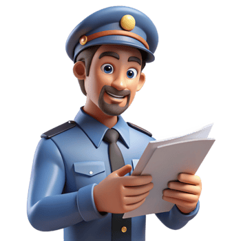 serene creative Customs Officer Checking Documents Cutout genuine png