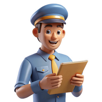 elegant vintage Customs Officer Checking Documents Cutout high quality png