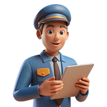 dramatic artistic Customs Officer Checking Documents Cutout original png