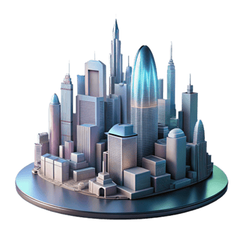 serene traditional Cyberpunk Cityscape Silhouette Transparent Background authentic png