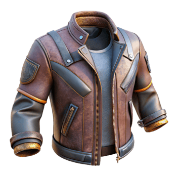 beautiful artistic Cyberpunk Jacket Leather Texture Isolated Element authentic png