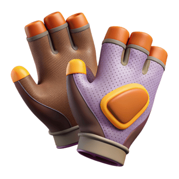 serene rustic Cycling Gloves with Gel Padding Palm View Isolated professional png