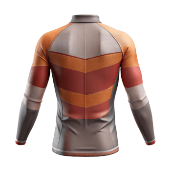 beautiful minimalist Cycling Jersey Long Sleeve Back View Isolated original png