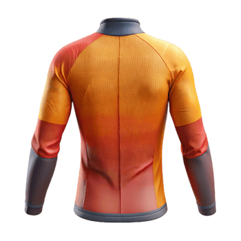 impressive traditional Cycling Jersey Long Sleeve Back View Isolated authentic png