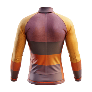 Cycling Jersey Long Sleeve Back View Isolated png