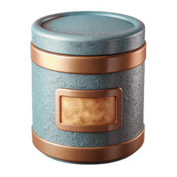 vibrant artistic Cylindrical Container with Label Design Isolated Transparent Background premium png