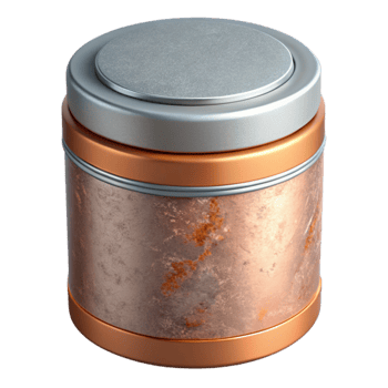 vibrant modern Cylindrical Container with Metallic Lid Cutout Element png