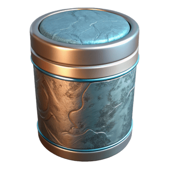 vibrant artistic Cylindrical Container with Metallic Lid Cutout Element detailed png