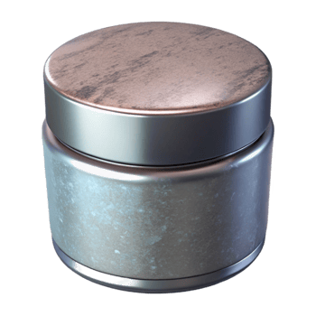 extraordinary vintage Cylindrical Cosmetic Jar Isolated with Silver Cap high quality png