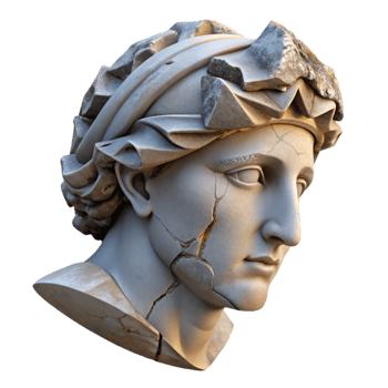 wonderful modern Damaged Sculpture Fragment Side View Isolated high resolution png