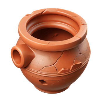 magnificent vintage Damaged Terracotta Pot Fragment Isolated on Transparent Background exclusive png