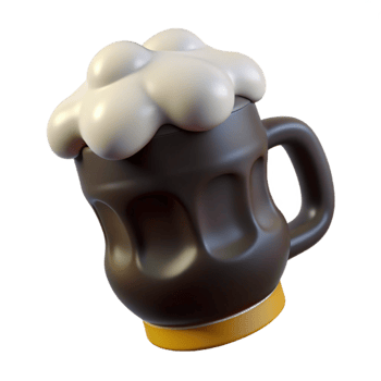 impressive modern Dark Beer with Creamy Head Isolated Element png