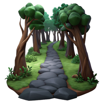 extraordinary minimalist Dark Forest Path Low Angle Shot Cutout detailed png