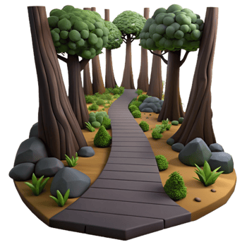 dramatic rustic Dark Forest Path Low Angle Shot Cutout high quality png