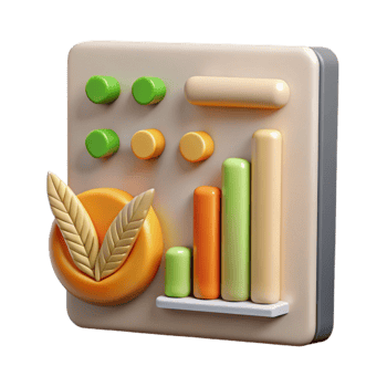 vibrant modern Data Analysis for Crop Yield Optimization Chart Style Isolated authentic png