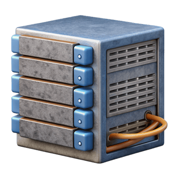 wonderful rustic Data Server Rack Side View with Cables Cutout authentic png