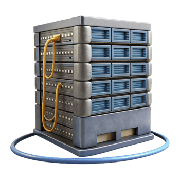 Data Server Rack Side View with Cables Cutout png